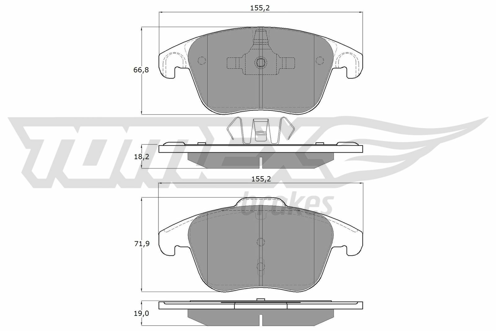 Sada brzdových destiček, kotoučová brzda TOMEX Brakes